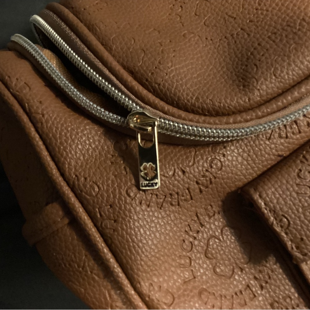 Lucky Brand Brown Pebbled Leather Backpack